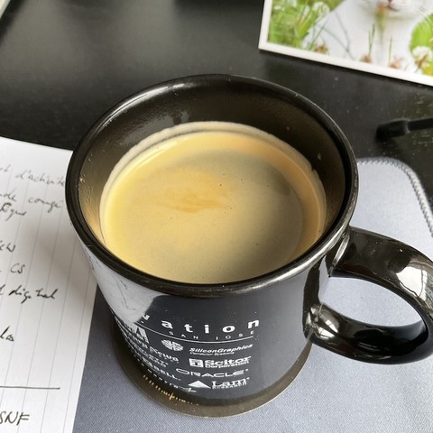 Photo of a caffè americano in a mug.