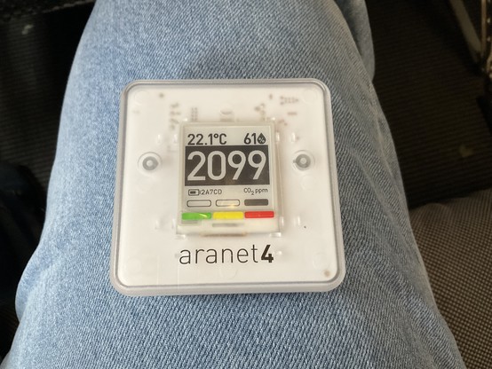 CO2 measuring device (aranet4) shows 2099